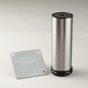 6 inch Como aluminum furniture leg with plate detached