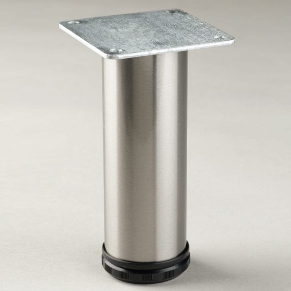 6 inch Como aluminum furniture leg with plate attached