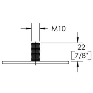 A diagram showing the dimensions of a screw.