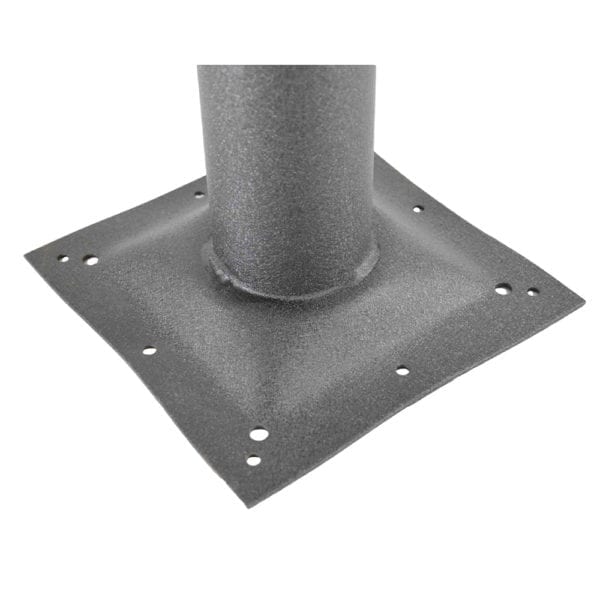 A black metal pedestal with holes on it, LABOR SAVER SYSTEM STYLE-X CAST IRON.