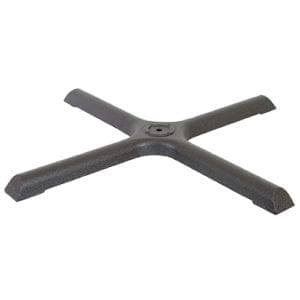A black 2000 SERIES STYLE X LINE CAST IRON shaped table base on a white background. (using all keywords)