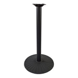 A black 3100 SERIES pedestal with a black base made of cast iron.