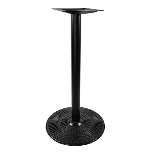 A black 3200 SERIES table with a circular base.
