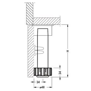 A drawing showcasing the dimensions of the 345 METAL LEVELER.