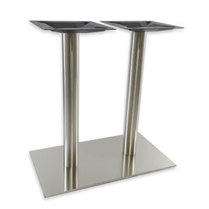 Stainless steel table base rectangle two columns