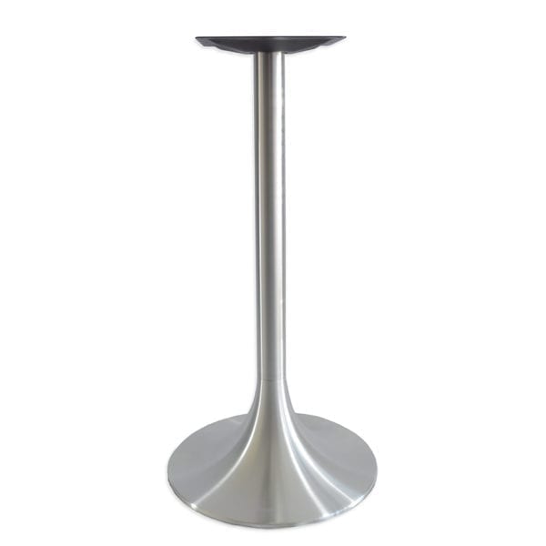 A stainless steel table with a 6000 SERIES TRUMPET LINE ALUMINUM top.