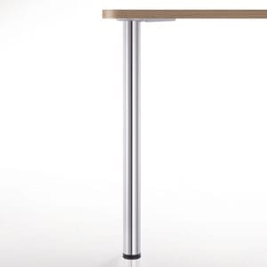 A table with a wooden top and 2" BREMEN STEEL TABLE LEGS.