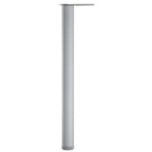 A white pole with a metal base on a white background.