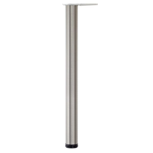 A stainless steel pole on a white background.