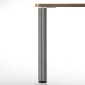 3" Camar Round table leg brushed steel with table top