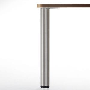3" Camar table leg brushed steel with table top