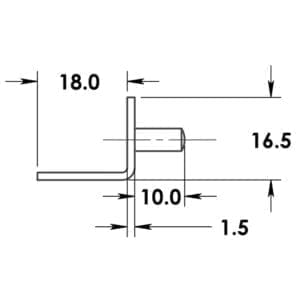 A diagram showing the dimensions of a metal plate.