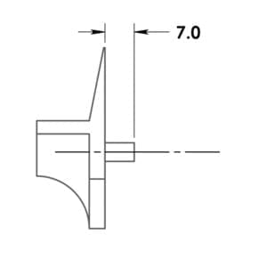 A drawing showing the dimensions of a pipe.