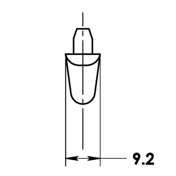 A drawing of a syringe with a hole in it.