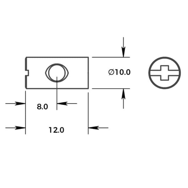 A diagram showing the dimensions of a small box.