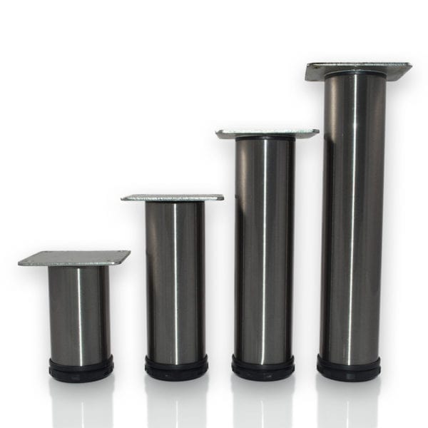 Four stainless steel cylinders on a white background.