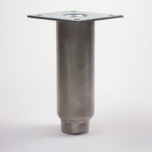 Set of 4 7" Tall Stainless Steel Brushed  Round Metal Furniture Legs 