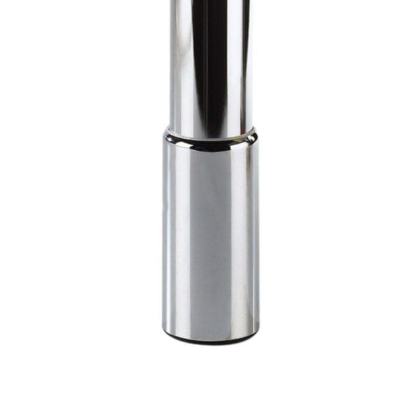 A stainless steel bottle on a white background.