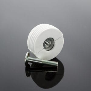 white drawer front adjuster with screw