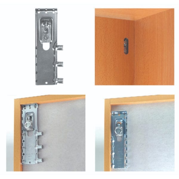 Four different pictures of a door with a lock on it.