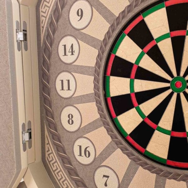 Dart board with Ceam hinges