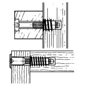 A pair of drawings of a screw and a bolt.