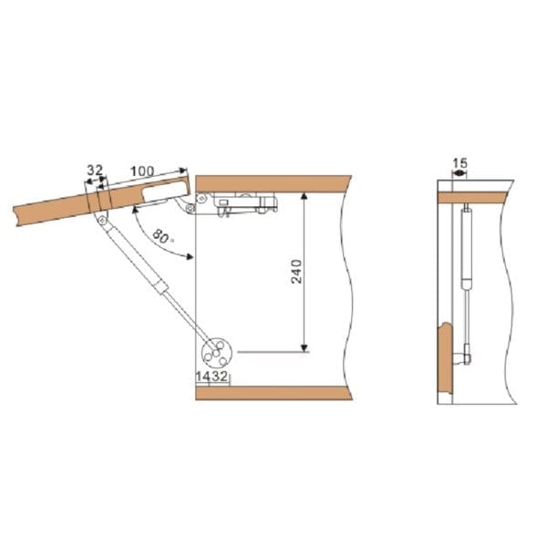 A diagram showing the dimensions of a wooden table.