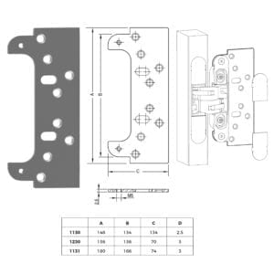 Wall Fixing Plate Line art Ceam hinges