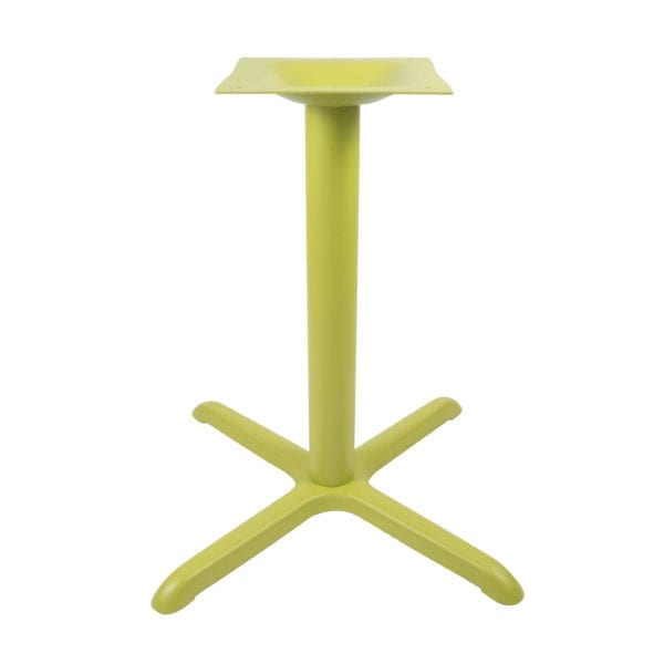 Yellow Green stamped steel x table base