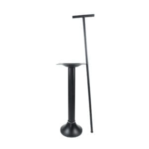 Bolt down table base with floor anchor fastening tool