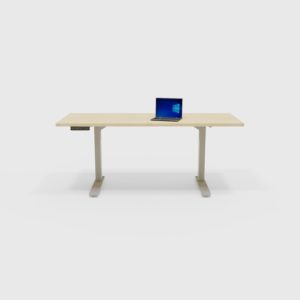 C style Electric Desk Frame Ash top white background