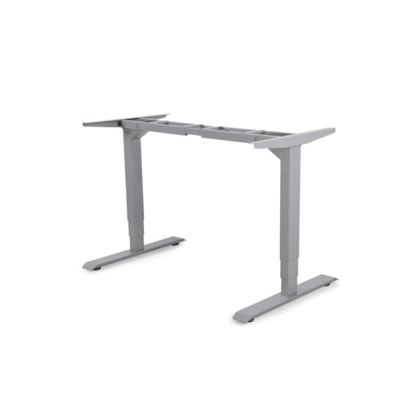 Height adjustable electric desk frame T style in grey