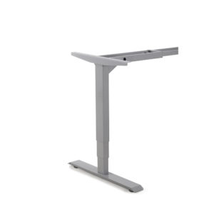 Height adjustable electric desk frame T leg in grey