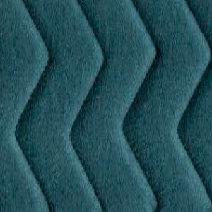 A close up image of a teal chevron fabric used in meeting pods.