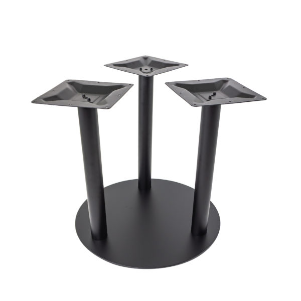 black table base with three columns