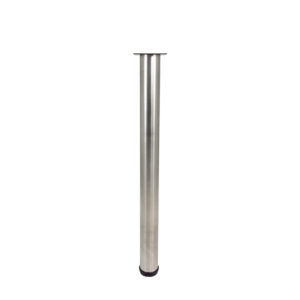 3" Rockwell stainless Steel table leg shown in counter height with white background