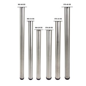 various size rockwell stainless steel table legs