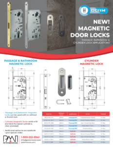 A flyer for a new magnetic door lock.