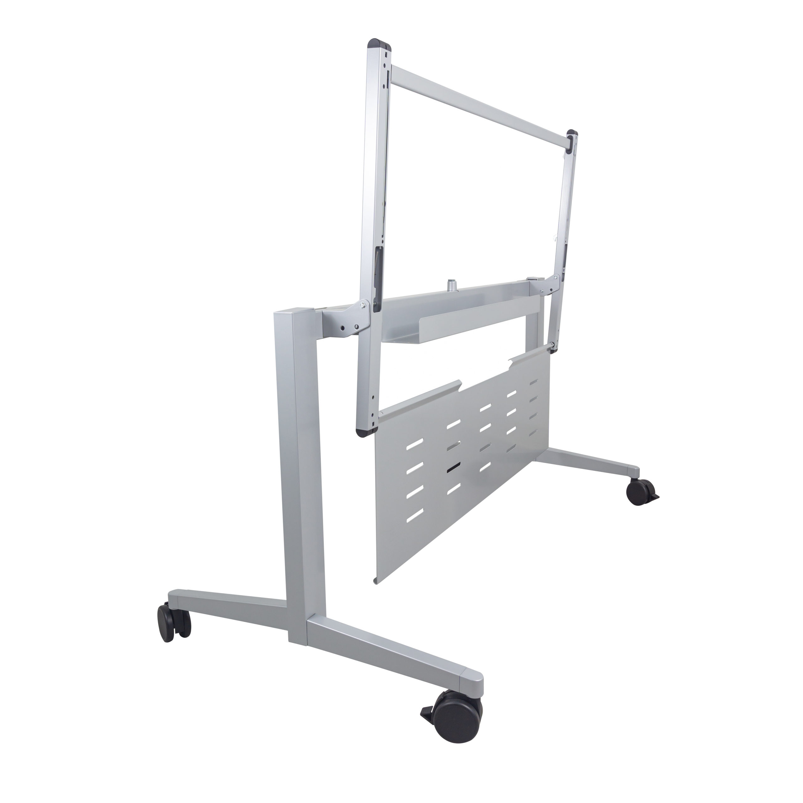 gray training table with flit top mechanism