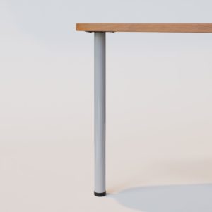 gray metal table leg, table height