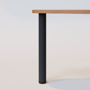 Black dining height metal table leg