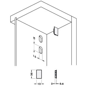 A drawing showing the dimensions of a door.