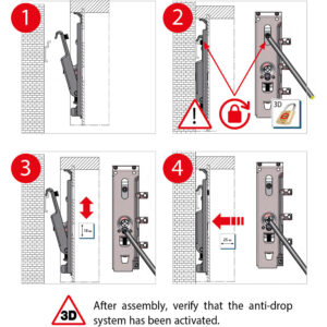 A diagram showing how to assemble a door lock.