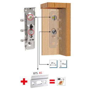 A diagram showing the parts of a door lock.