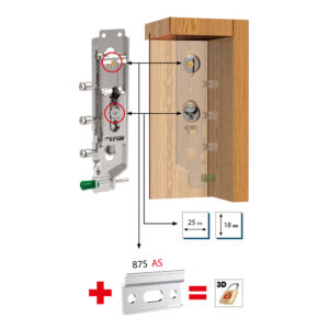 adjustment holes of cabinet hanging bracket with safety lock