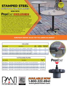 A flyer for stamped steel tables.
