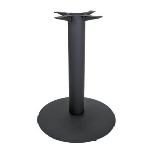 Round cast iron table base with four inch column