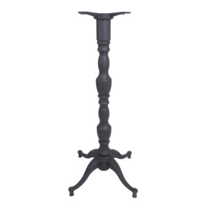 Black bar height cast iron table base with four legs