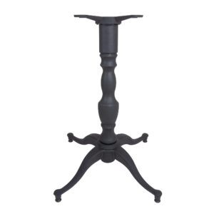 Black cast iron table base with decorative column
