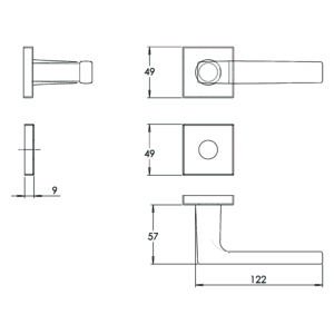 Line art for a square door handle